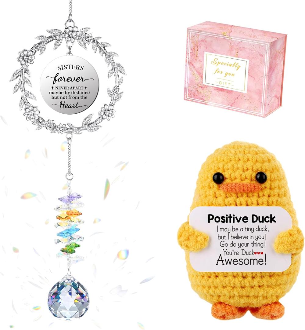 Sister Mothers Day Suncatcher Gift Ideas, Mothers Day Suncatcher Gifts for Sisters from Sisters Sun Catcher Crystals Duck Love, Sun Catcher Duck Love Sister Gifts