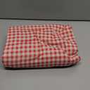 Moukeren Red and White Gingham Tablecloth with Lace Trim Plaid Tablecloth Checkered Table Cloth 52x70inch Rectangular Washable Farmhouse Table Decorations for Kitchen Dining