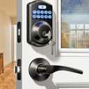 Veise Keyless Entry Door Lock with 2 Lever Handles - Electronic Keypad Deadbolt, Easy Installation Digital Smart Front Door Lock Set, Matte Black