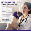 JOHNBOLIN Dog Ear Muffs & No Shake Ear Wrap for Hematoma, Bathing, Drying & Noise Anxiety Relief - Elastic Waterproof Ear Protector with Calming Hoodie Design for Grooming (Purple, M)