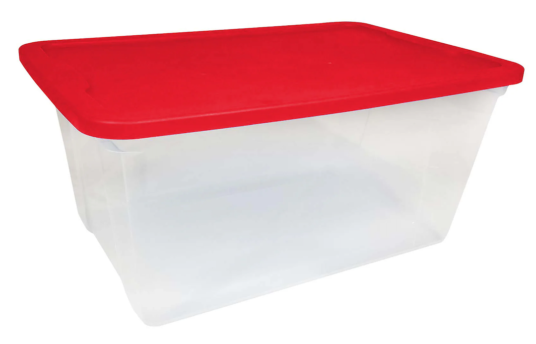 Homz Clear Storage Container With Red Lid, 21"X14"X13", Pack Of 2 
