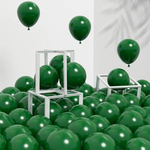 Awenztech 120pcs 5 inch Dark Green Balloons, small Forest Green Latex Balloons for Christmas Jungle Football Tropical Safari Birthday Party Decorations