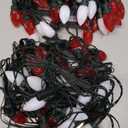 2-Pack Connectable C9 Christmas Lights Outdoor Indoor, 66 FT 100 LED Christmas String Lights Plug in with 8 Modes & Timer, Waterproof Fairy Twinkle Light for Xmas Tree Yard Decorations (Red and White)