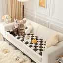 SmoBea Couch Cover for Dogs Washable, Funny Fuzzy Pet Couch Covers for Sofa, Couch Protector for Dogs Plaid Protective Couch Cover, Anti-Slip Dog Bed Sofa Cover (27.6 * 59", Black)