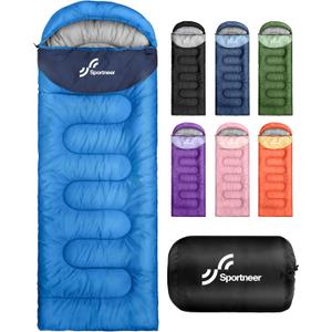 Sportneer Sleeping Bag for Adults & Kids, Cold Weather & Warm Waterproof Camping Sleeping Bag, Compact Portable for Camping Hiking & Travel
