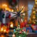 13.8 Inch Black Christmas Starburst Tree Topper Glittered 3D Burst Plastic Tree Topper Exploding Star Christmas Decoration for Home Ornaments Holiday Party Supplies
