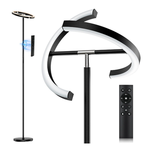 SIBRILLE LED Floor Lamp  Rotatable Standing Lamp with Touch & Remote Control, 30006000K, 22W Modern Floor Reading Light, Dimmable Corner Uplighter for Living Room Bedroom Office, Black
