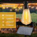 SANBEN 50ft Solar String Lights with Remote, 25+1 Bulbs Solar Patio Lights Outdoor Waterproof, Solar Powered Dimmable Deck Lights for Garden Porch Party