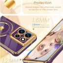for Motorola Moto G 2026 Cute Love Heart Kickstand Woman Girls Phone Case with Screen Protector: Luxury Plated Gold Edge Soft TPU Full Camera Protection Cover for Moto G Play 2026 (Deep Purple)