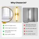 23.6" Modern Wall Sconce, 5CCT Dimmable LED Bathroom Vanity Light, Brushed Gold Wall Light with Resin Shade, 20W Hardwired Vanity Lighting for Bedroom, Living Room, Hallway