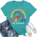 Women 100 Days of School Shirt: 100 Days Brighter T-Shirt Teach Print Tshirt 100 Days Teacher Gift Tops
XXL