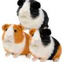 3pc Guinea Pig Stuffed Animals - Realistic Plush Cute Plushie Toys for Kids, Small Live Animals Pet Doll Toy for Boys Girls Birthday