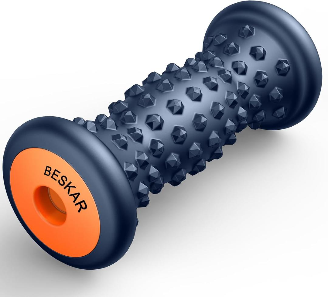 BESKAR Foot Massage Roller for Plantar Fasciitis Relief, Portable Reflexology Tool Pressure Point Massage Rollers, Deep Tissue Massages for Relieving Feet Arch Heel Pain, Myofascial Pain Syndrome (Navy Blue)
