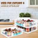Teenyyou 36 Cupcakes Carrier 2-layer for Cake Container Cupcake Holder with Lid and Handle Detachable Dessert Dessert Small Snack for Party Storage Container