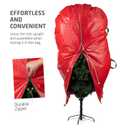 3 x ZOBER Upright Christmas Tree Storage Bag With Drawstring Hem- Fits 7.5 Ft Trees - Plastic, Waterproof Christmas Tree Bag For Storage Box For Xmas - Strong, Durable Handles - Red