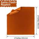 Horbaunal 100 Pack Satin Napkins 17" x 17" Square Dinner Napkins with Elegant Lace, Soft Cloth Napkins for Parties, Weddings, Events, Burnt Orange