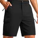 Pudolla Men's Hiking Cargo Shorts 7" Lightweight Quick Dry Casual Work Shorts for Men Summer Travel Golf with 5 Pockets, Extra Large, Black