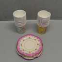 Talking Tables 24 x Vintage Paper Floral Disposable Tea Cups & Saucer Set, Afternoon Tea Party Table Decorations For Mothers Day, Birthday, Baby Shower, Wedding
