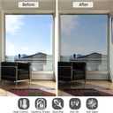 HIDBEA One Way Privacy Window Film, Daytime Privacy Sun Blocking Anti UV Reflective Window Film Heat Control Static Cling Window Tint Film for Home and Office, Silver, 29.5 x 78.7 Inch