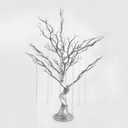 34" Manzanita Centerpiece Tree with 8 Acrylic Bead Chains for Wedding Banquet Birthday Party Event Tabletop Decorations(Silver, 34")