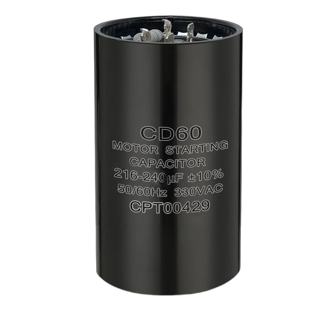 Upgraded Version 216-240uF 10% 330VAC Round Start/Run Capacitor | Enhanced Replacement for CPT1881 / CPT00429 | Improved Stability for AC Compressor & Heat Pump Units (2.55Inches)