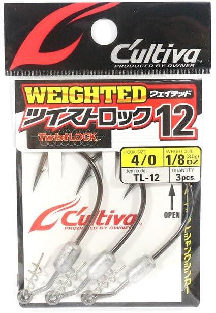 Owner TL-12 Waited Twist Lock Hook 12 11692 Fishing Hook (4/0-1/8oz)