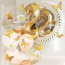 3 x Butterfly Decorations, 72 Pcs 6 Styles 3 Sizes Butterfly Wall Decor, Butterfly Party Decorations, Butterfly Wall Stickers 3D Wall Art for Room Decor Birthday Baby Shower (Gold)