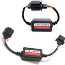 2 PCS H13/9008 LED Light Decoder, Plug-and-play Anti Flicker Harness Adapter for LED Light Systems, Waterproof Audio Filter, Bulb Retrofit Warning Error Decoder for Most Cars (Black)