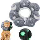 MABOZOO Adjustable Cat Cone Collar Glow in The Dark, Pet Recovery Elizabethan Collar for Kittens Cats After Surgery, Pet E Neck Cone After Surgery for Small Animal Stop Licking (M)
