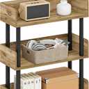 Furinno TURN-N-TUBE Display Shelf, 3-Tier Storage Shelves with Side Panels, Open Shelves Book Shelf with Rounded Corner Top Edges, for Organization and Storage, Living Room, Home Office, Flagstaff Oak, 3-Tier Display Rack