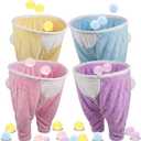 Cuffbow 4 Pcs Easter Bunny Granny Pants Outdoor Game Giant Pants with 40 Pom Balls Outdoor Tossing Catching Game for Easter Party Family Reunion Spring Team Building Church Events 14+