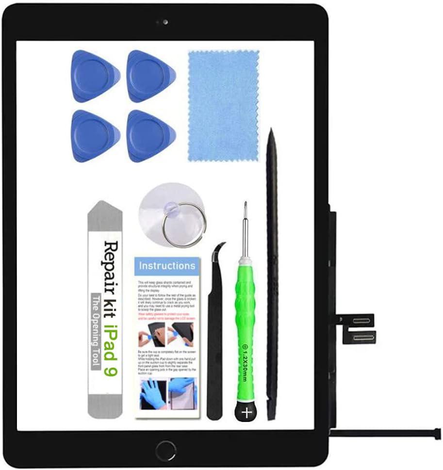  iPad 9 (9th Gen 2021) A2602 A2603 A2604 A2605 Screen Replacement Glass Touch Digitizer Repair Kit with Home Button & Tools - Only for iPad 9 9th Generation