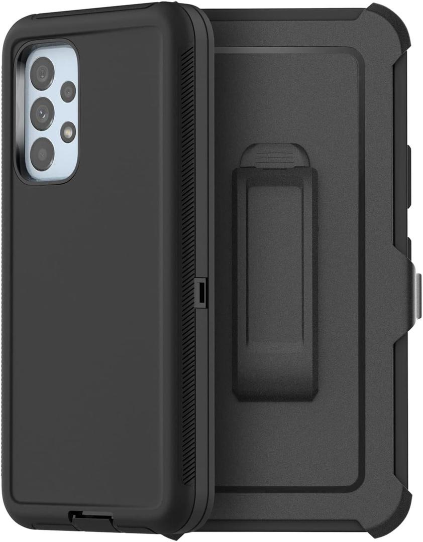 AICase for Galaxy A53 5G Case, Heavy Duty Drop Protection Full Body Rugged Shockproof/Dust Proof Military Protective Tough Durable Phone Cover for Samsung Galaxy A53 5G, Black/Belt Clip 