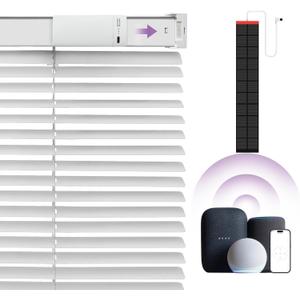 Motorized Blinds Smart Blinds with Remote Control Solar Powered Blinds Window Blinds Cordless Automatic Blinds Electric Blinds Windows Light Filtering Compatible with Google Alexa,White 33" Wx64 H Motorized Blinds Smart Blinds with Remote Control Solar Powered Blinds Window Blinds Cordless Automatic Blinds Electric Blinds Windows Light Filtering Compatible with Google Alexa,White 33" Wx64 H