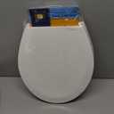 Soft Standard Vinyl Toilet Seat, White - 17 Inch Soft Vinyl Cover with Comfort Foam Cushioning - Fits All Standard Size Fixtures - Easy to Install Fantasia by Achim Home Decor