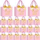 Moinchore 30 Pcs Graduation Gift Bags Bulk 5.5 x 4.7 x 2.5'' Small Rose Gold Class of 2026 Treat Bags with Handles Bow Ribbon Congrats Grad Paper Party Favor Decorations for College High School