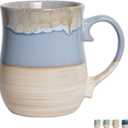 Bosmarlin Extra Large Ceramic Coffee Mug, 26 Oz, Dishwasher and Microwave Safe, Big Oversized Tea Cup, Reactive Glaze (Light blue)