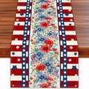 America Stars Stripes Patriotic Table Runner 72 Inches 4th of July Memorial Day Veterans Day Decorations and Supplies for Home Kitchen Dining Room Table Decor