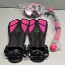 Ubekezele Snorkeling Gear for Adults Men Women,4 in 1 Snorkel Set with Panoramic View Diving Mask Anti-Fog Anti-Leak,Dry Top Snorkel,Fins and Travel Bag for Swimming,Snorkeling and Travel Diving (ML/XL, PinkRed)