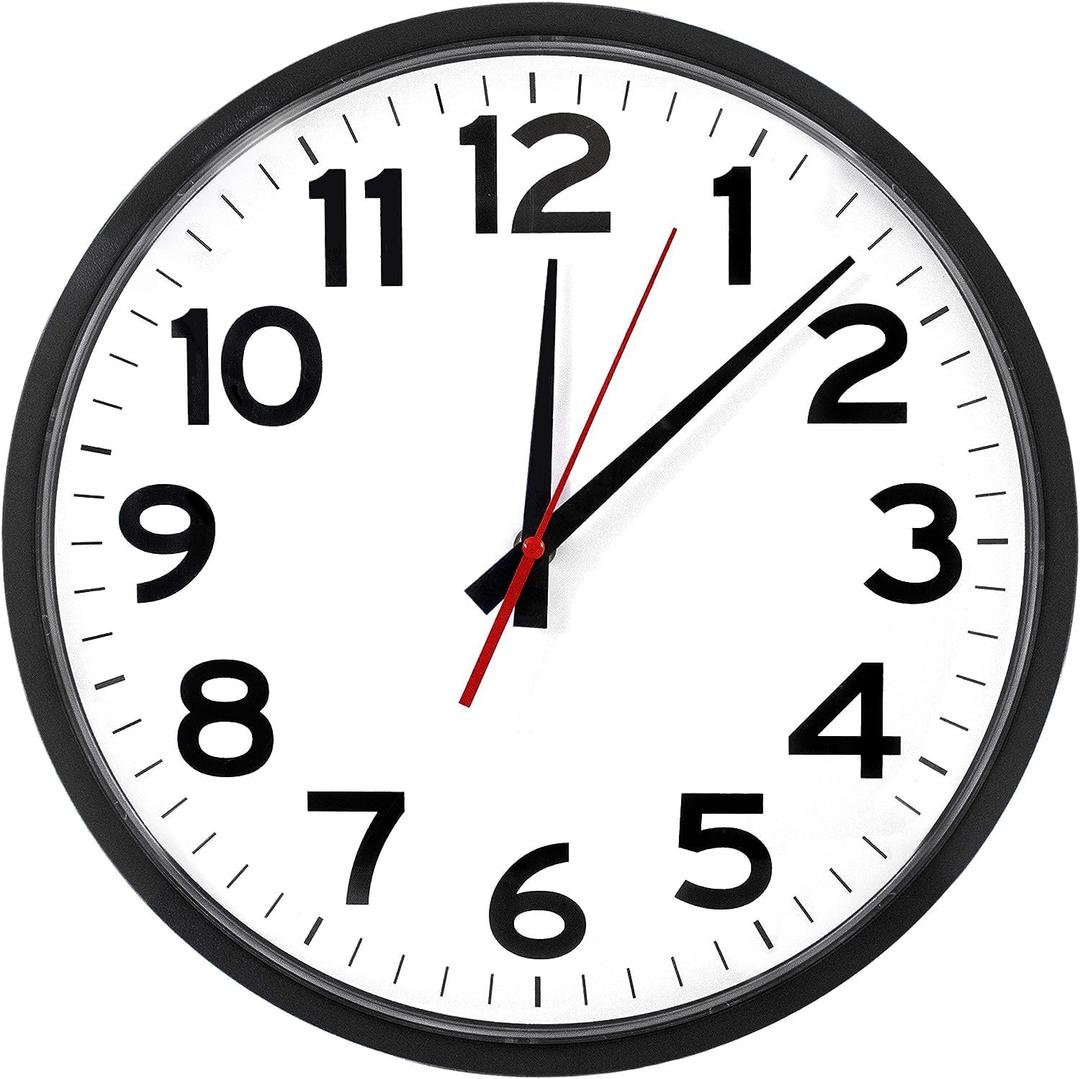 Ultimate Wall Clock | 14 Inch | Modern | Quartz | Analog | Home | Office | School | Gym | Indoor | Outdoor | Unbranded | Classic | Black | Battery Operated | Modern Dcor | Ticking, 14 Non-Atomic