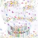 60PCS Wildflower Plates Disposable - Floral Plastic Plate - Colorful Spring Party Plate Decorative Include 30 Dinner & 30 Dessert Plates for Bridal Shower Birthday Tea Party