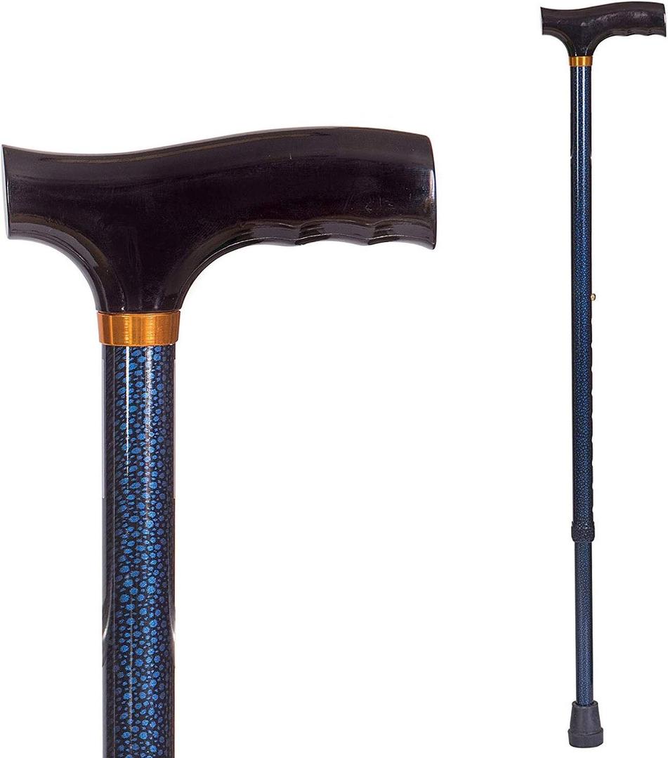DMI Lightweight Aluminum Adjustable Walking Cane with Derby-Top Handle for Men and Women, Pack of 1