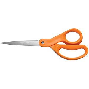 Fiskars 8-Inch Multi-Purpose Scissors – Orange Durable Stainless Steel Blades for Crafting, Office, and Home Use, Ergonomic Design