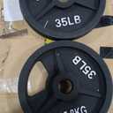 Fitvids Olympic Cast Iron 2-Inch Weight Plate for Strength Training & Weightlifting Home Gym, Multiple Weights 