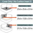 14Pcs Outdoor Cushion Covers Replacement Washable w/Zipper for 6-Seaters Sofa Patio Slipcovers Set Seat and Back Covers Only-25.6x25.6x3.9inch