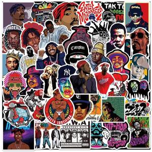 FRANKdesigns 50-Piece Rappers Sticker Pack for Hip-Hop Enthusiasts: Dope Vibes Galore