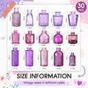 Yaomiao 30 Pcs Vases Bulk Colored Flower Glass Bud Vases Valentine Vintage Colored Glass Bottles Colorful Rustic Embossed for Home Wedding Table Decorations Gifts(Purple Series)