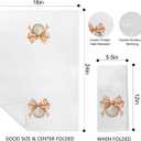 2 x Coquette Bow Beach Seashell Kitchen Towels, Coastal Nautical Beachy Dish Tea Towels for Kitchen Decor, Girly Preppy Bow Conch Decorative Hand Towels for Bathroom, 16x24 Inch