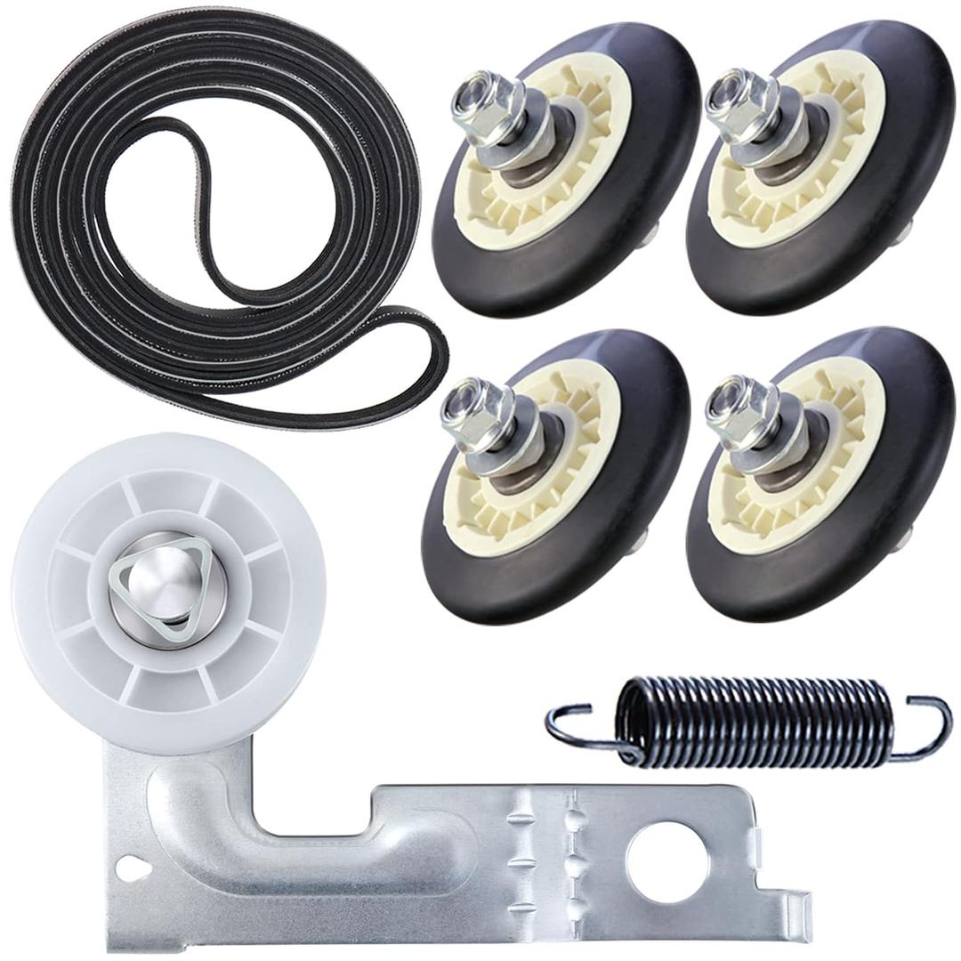 Upgraded Dryer Repair Kit Compatible with LG Kenmore Dryers Includes 4581EL2002C Dryer Drum Roller 4400EL2001A Dryer Belt 4561EL3002A Idler Pulley and Spring Figures 6 and 7 are Fit Models