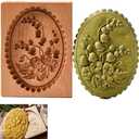 Carved Wooden Gingerbread Cookie Mold,3D Wooden Baking Mold Cookie Biscuit Press Stamp Molds,Cookie Cutter,Cookie Stamp,DIY Biscuit Stamp Mould for Halloween Thanksgiving Christmas(Violet-Large)
